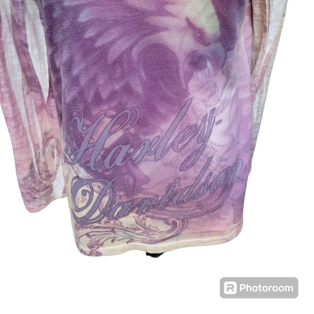 Harley Davidson Vintage Lightweight Graphic T-Shirt with Low Neck Line. Size M. - Picture 8 of 9